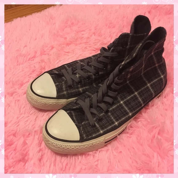 Rare plaid grey high top converse - Picture 1 of 7